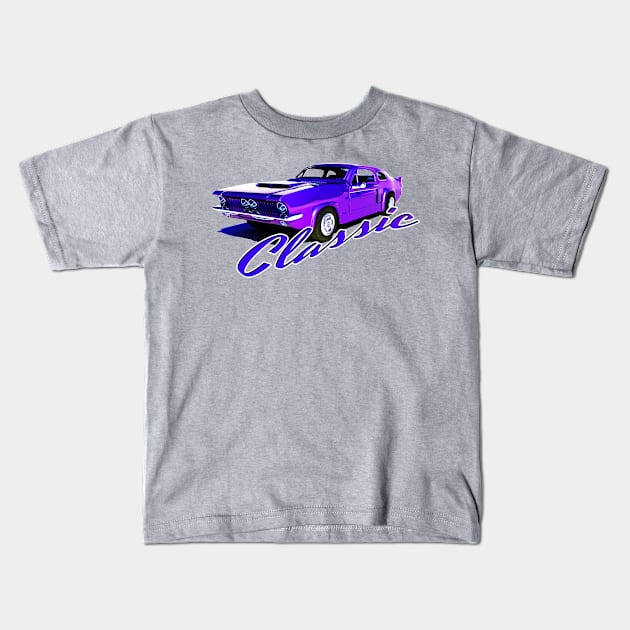 Purple Classic Car Kids T-Shirt by TheBlueNinja